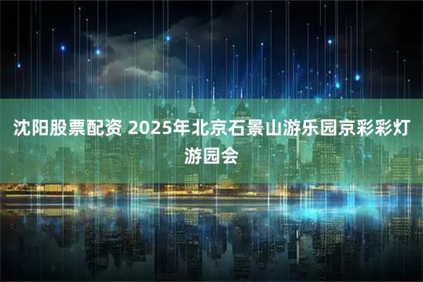 沈阳股票配资 2025年北京石景山游乐园京彩彩灯游园会